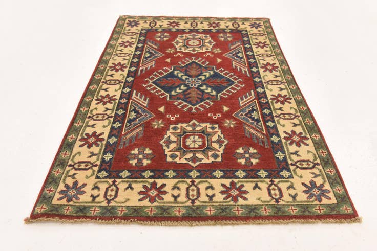 Detailansicht von 80cm x 130cm Handgeknüpft Kazak Teppich