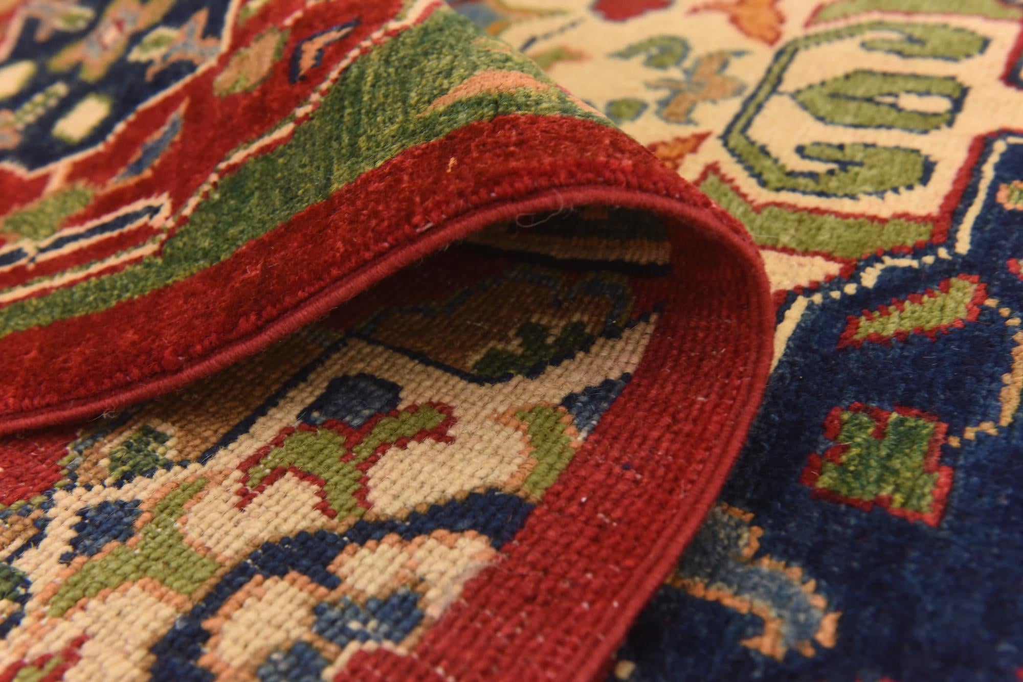 5' 7 x 8' 3 Hand Knotted Kazak Rug