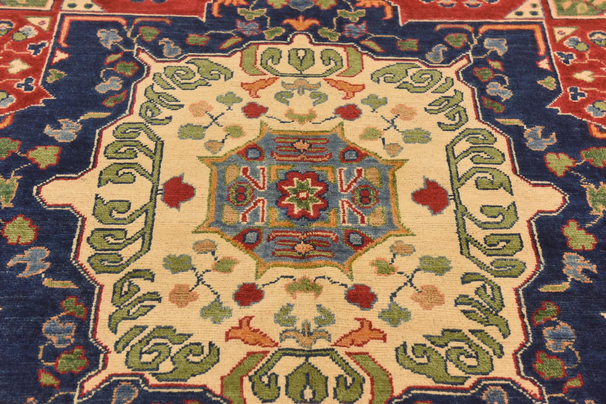 5' 7 x 8' 3 Hand Knotted Kazak Rug