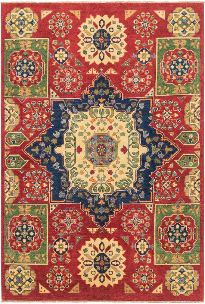5' 7 x 8' 3 Hand Knotted Kazak Rug