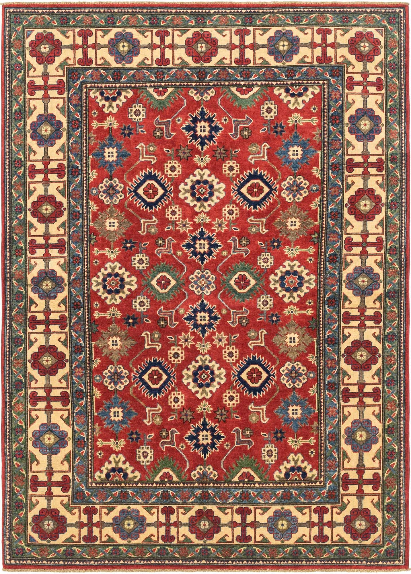 5' 7 x 7' 10 Hand Knotted Kazak Rug