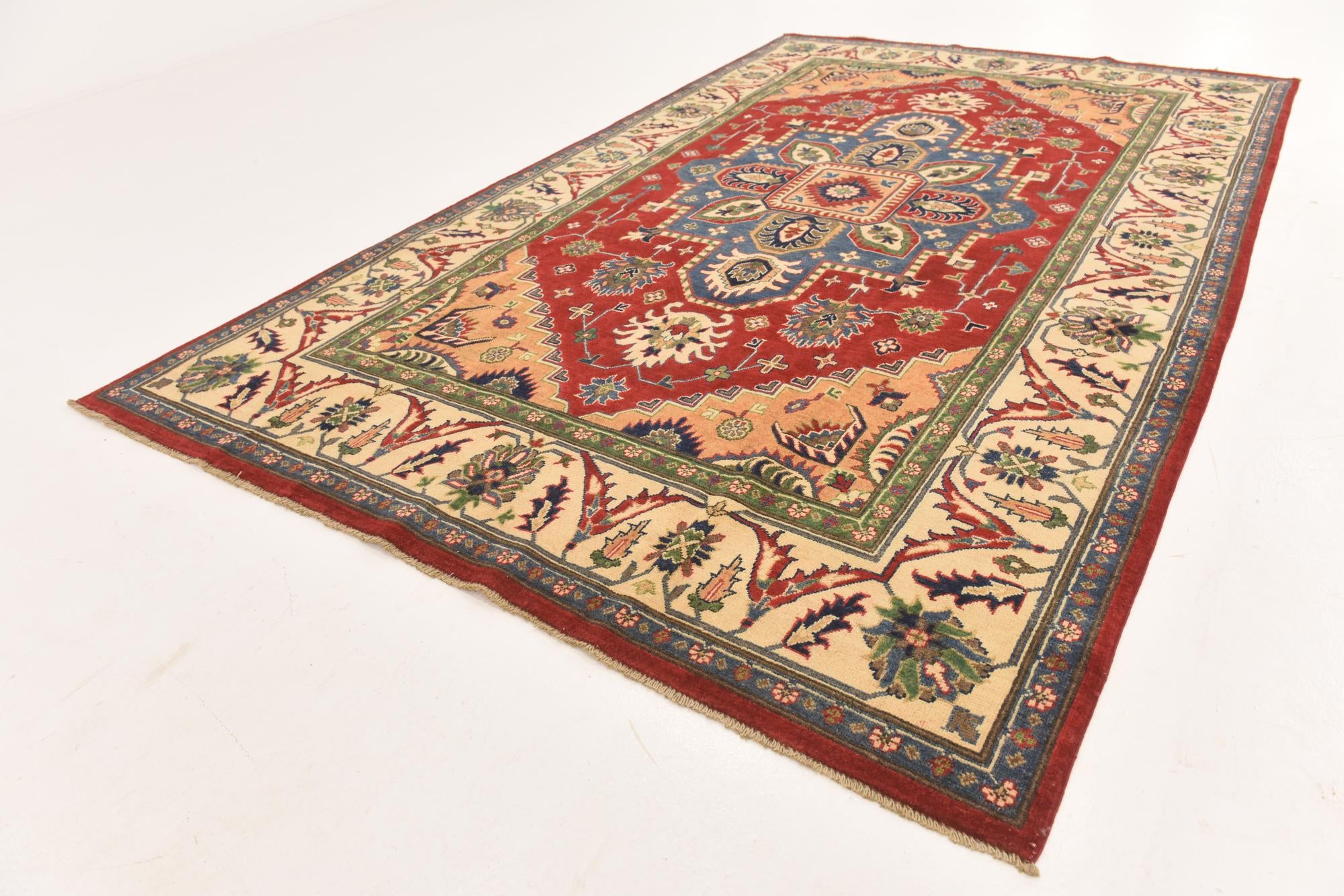 6' 6 x 10' 6 Hand Knotted Kazak Rug