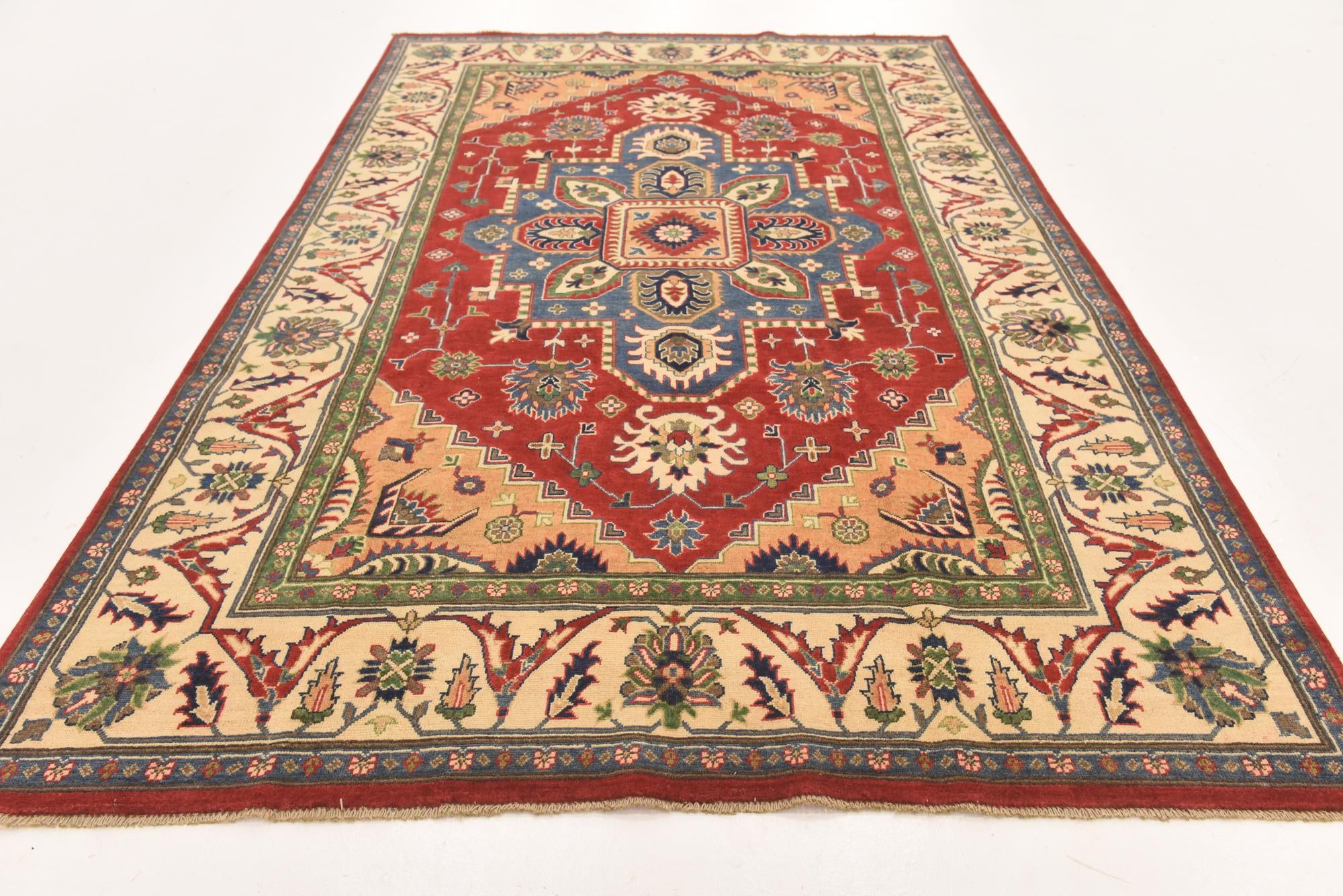 6' 6 x 10' 6 Hand Knotted Kazak Rug