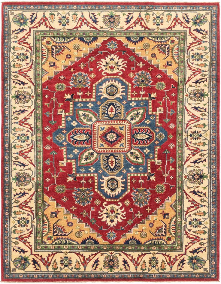 Detail image of 6' 6 x 10' 6 Hand Knotted Kazak Rug