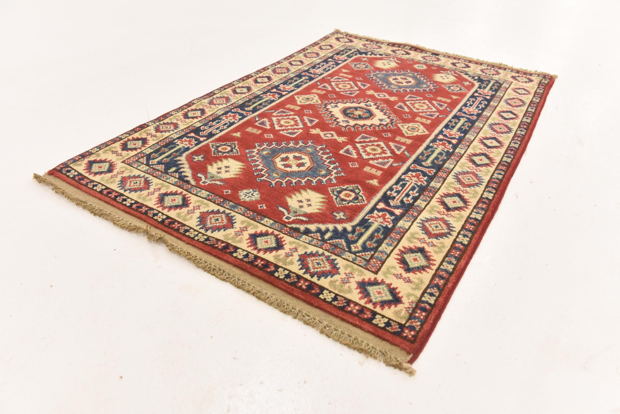 2' 8 x 4' Hand Knotted Kazak Rug