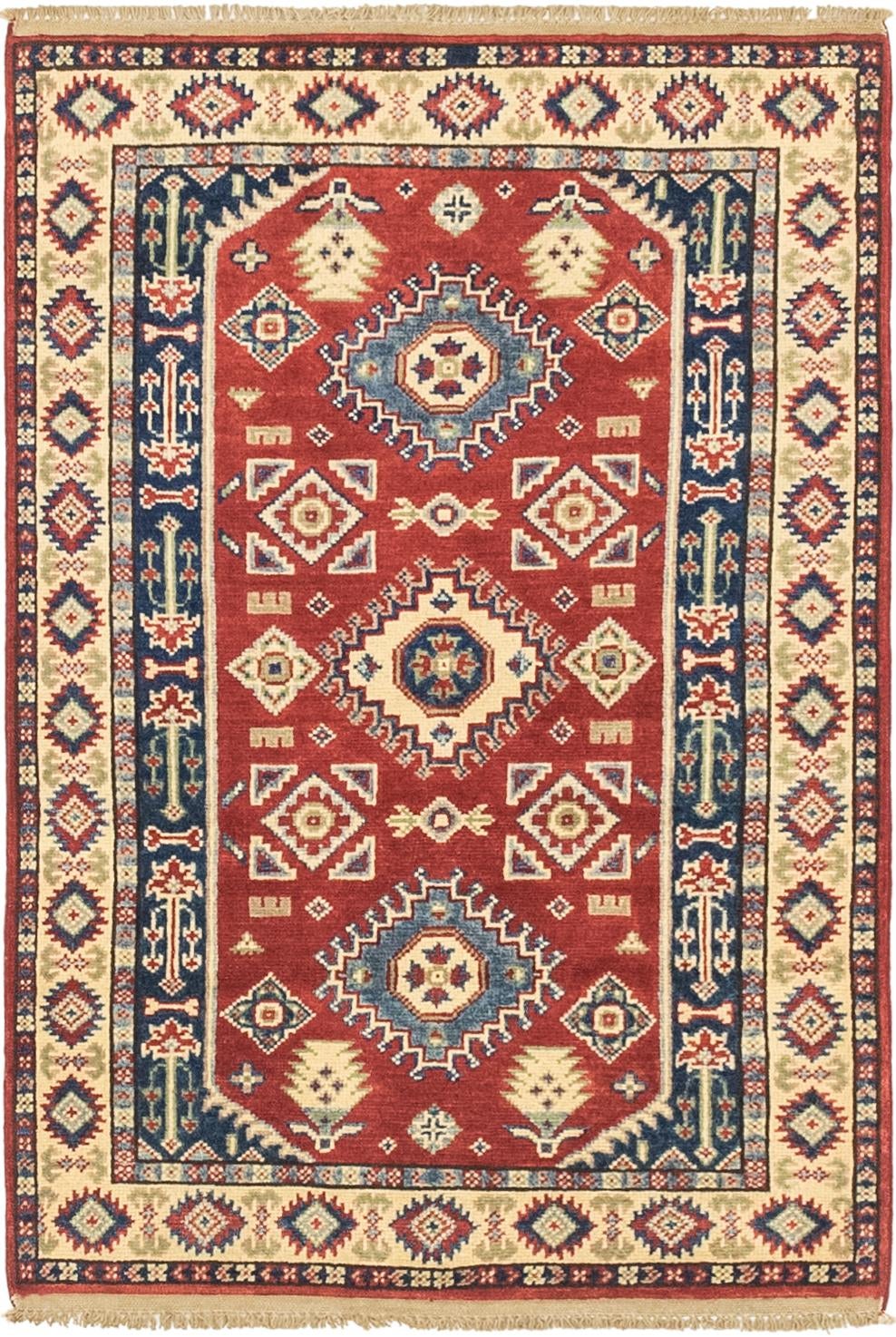 2' 8 x 4' Hand Knotted Kazak Rug