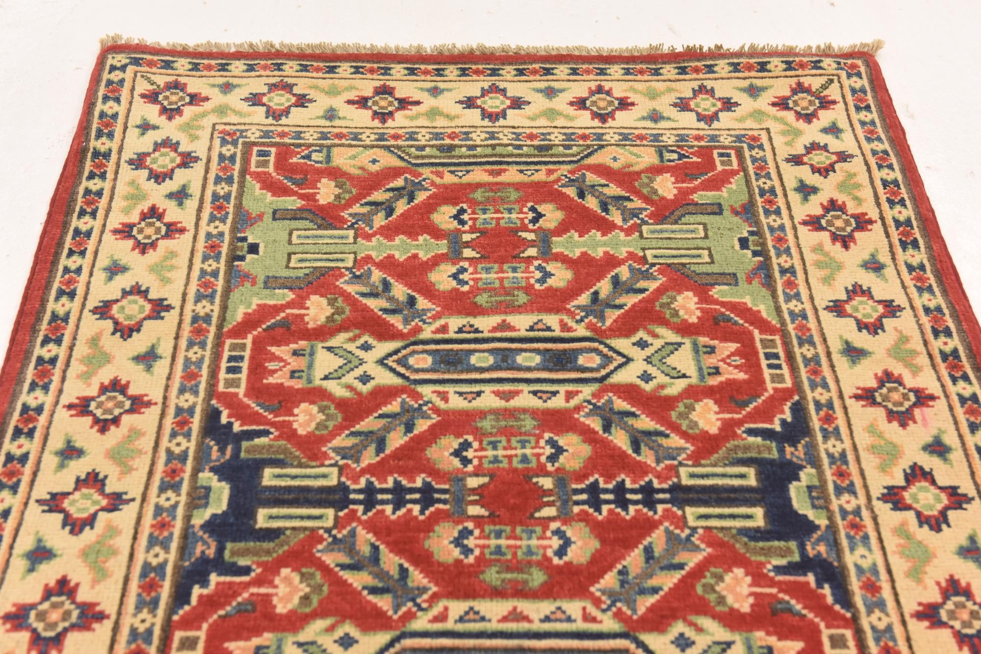 2' 7 x 3' 11 Hand Knotted Kazak Rug