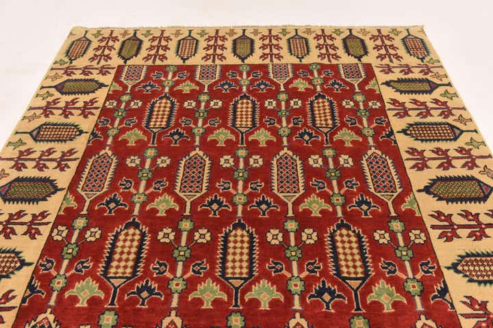 5' 5 x 8' 2 Hand Knotted Kazak Rug
