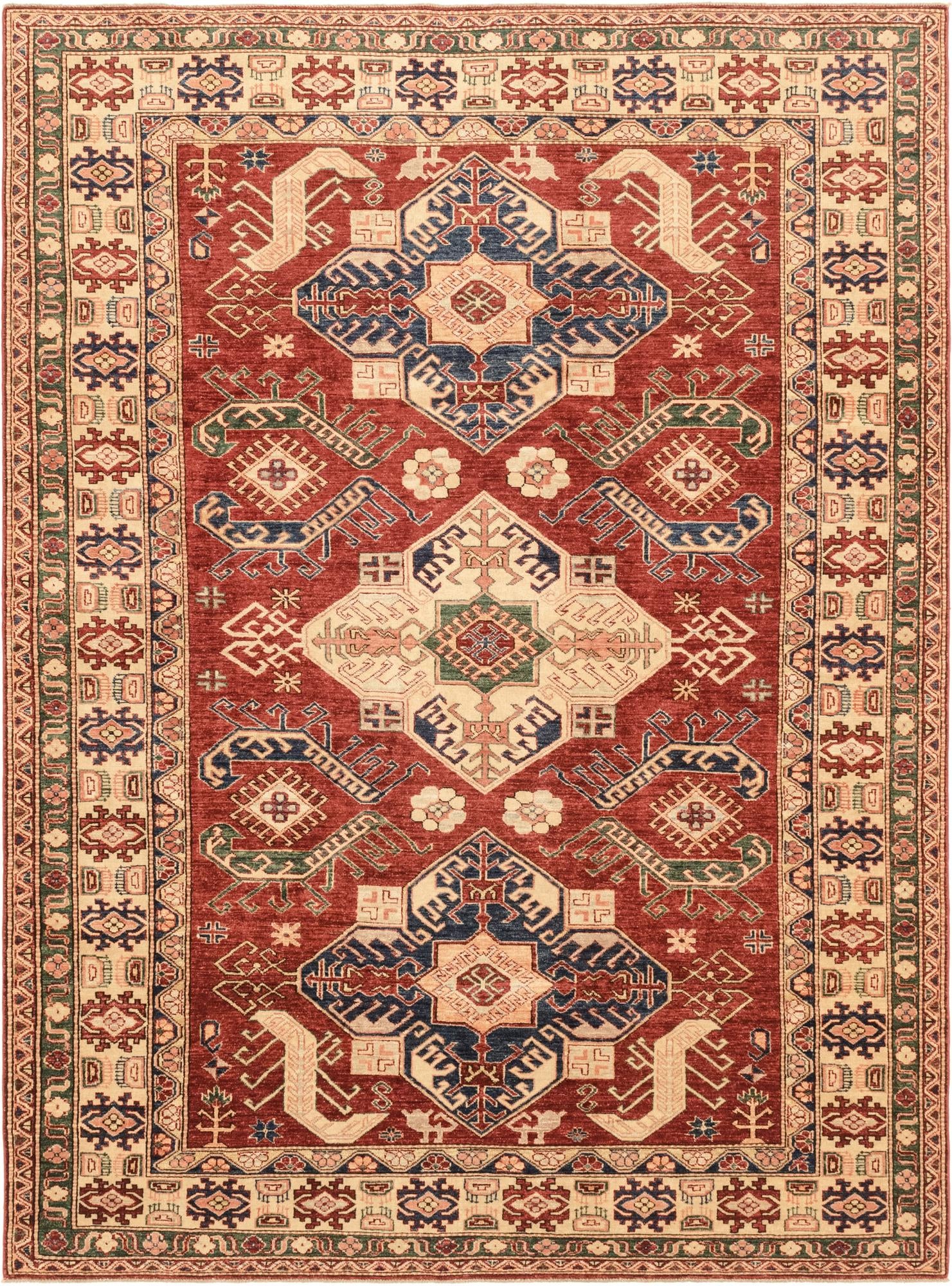 7' x 9' 5 Hand Knotted Kazak Oriental Rug