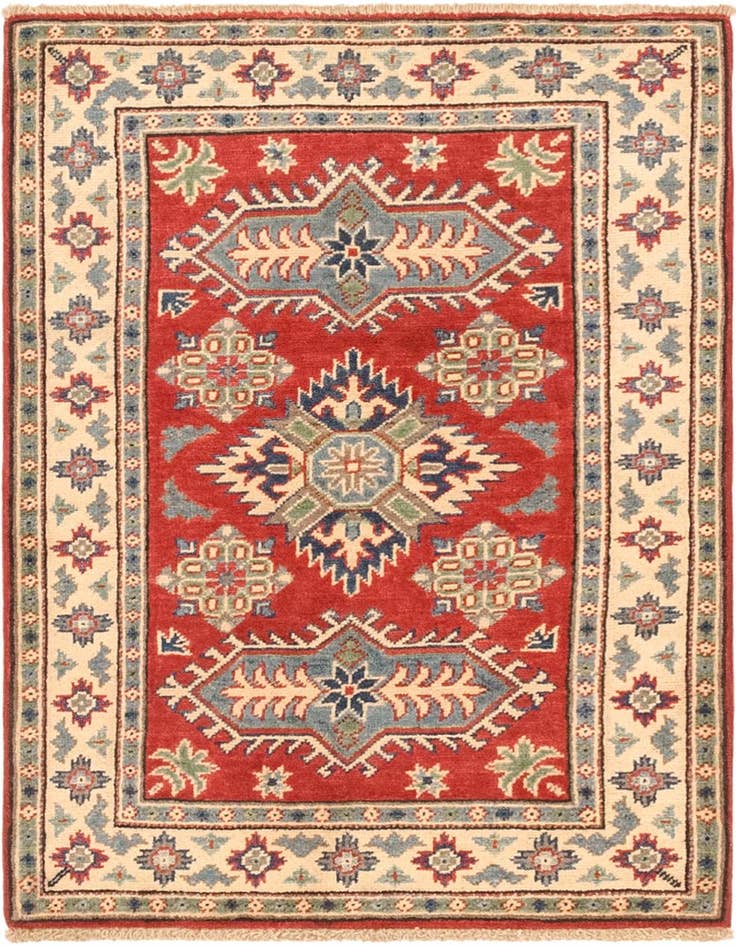Detail image of 2' 9 x 3' 10 Hand Knotted Kazak Rug