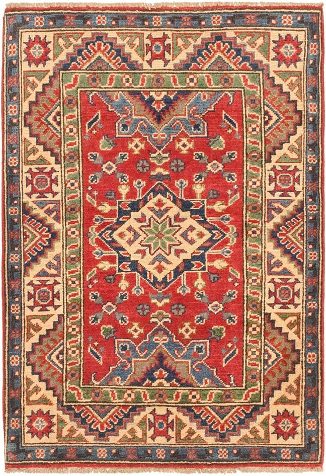 Detail image of 2' 9 x 4' Hand Knotted Kazak Rug