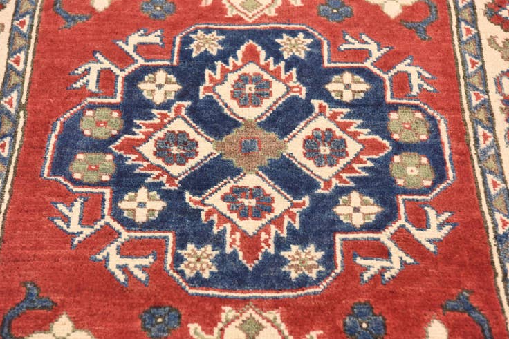 Detail image of 2' 7 x 4' 1 Hand Knotted Kazak Rug