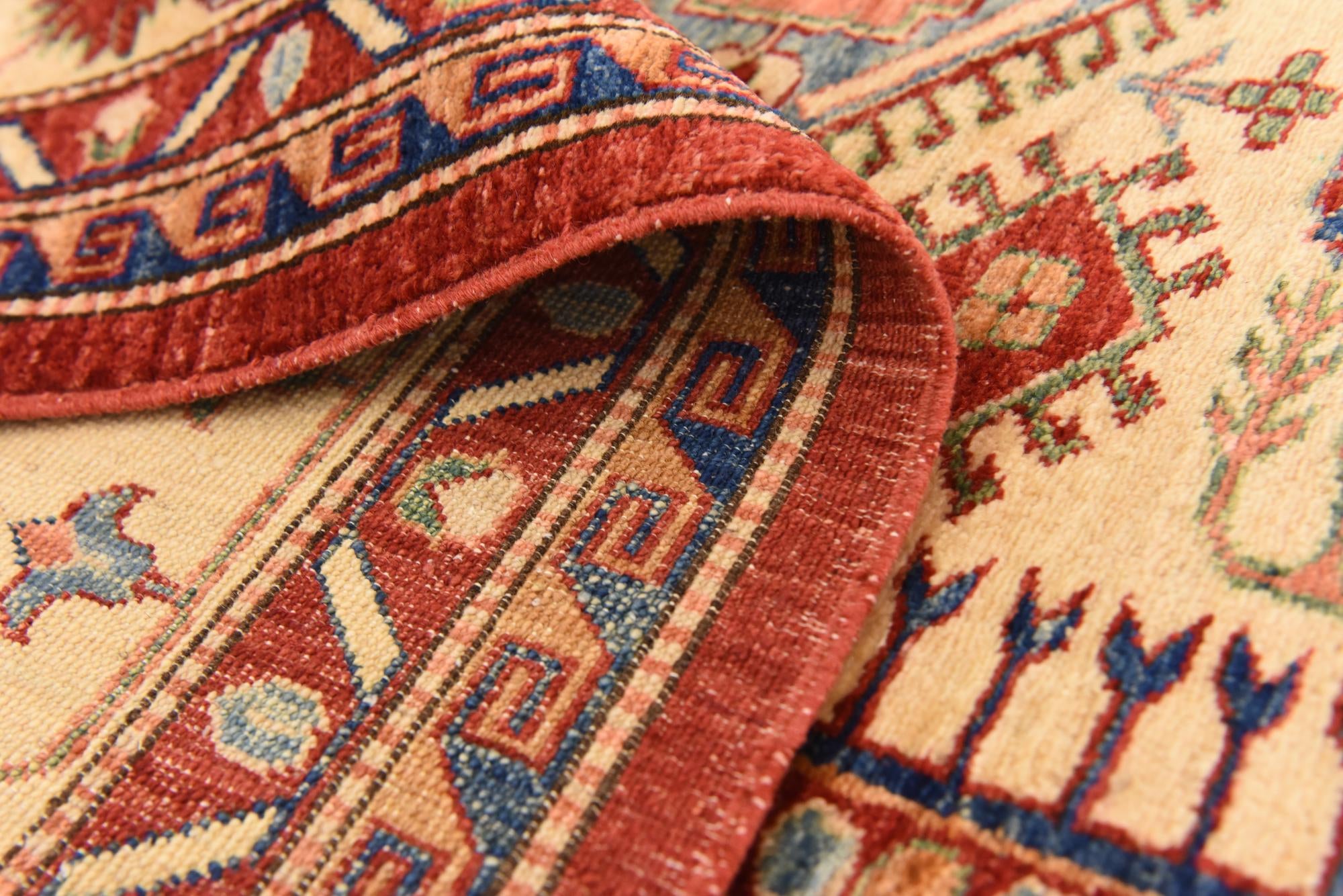 170cm x 235cm anudado a mano Kazak Alfombra Oriental