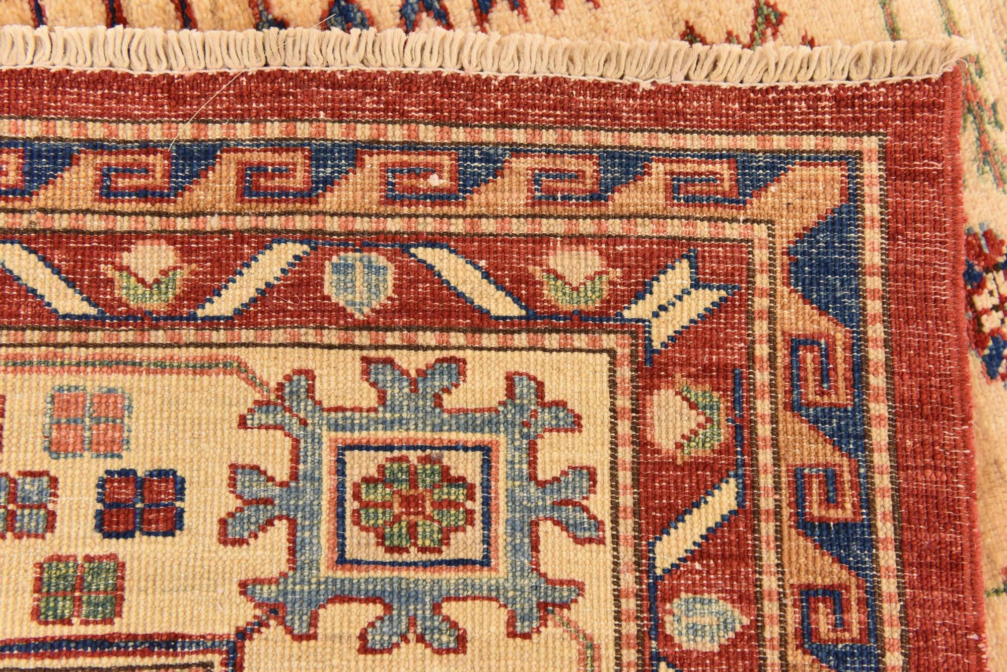 170cm x 235cm anudado a mano Kazak Alfombra Oriental