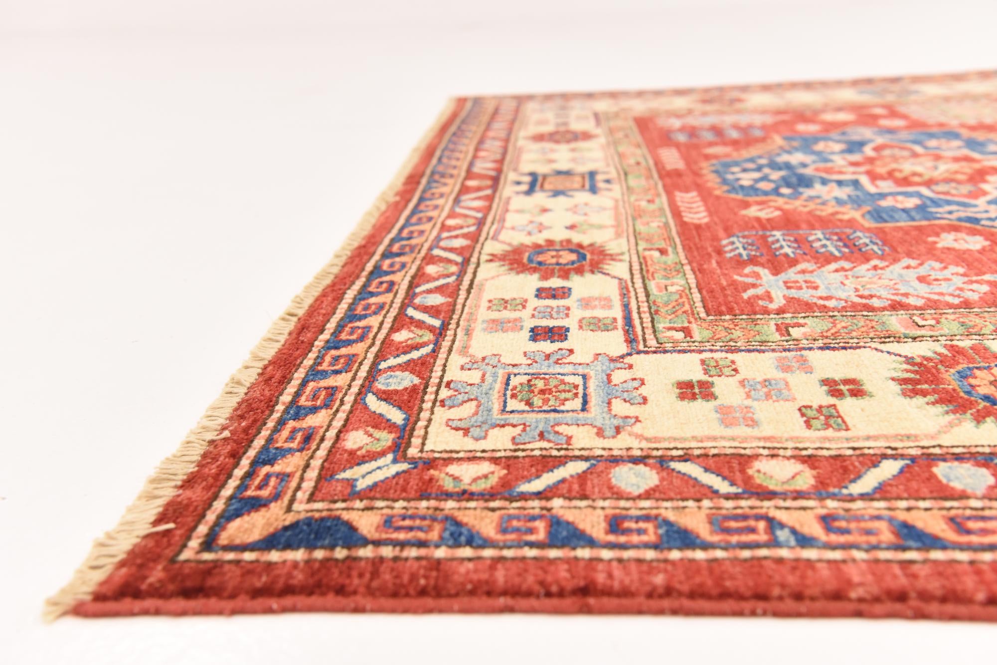 170cm x 235cm anudado a mano Kazak Alfombra Oriental