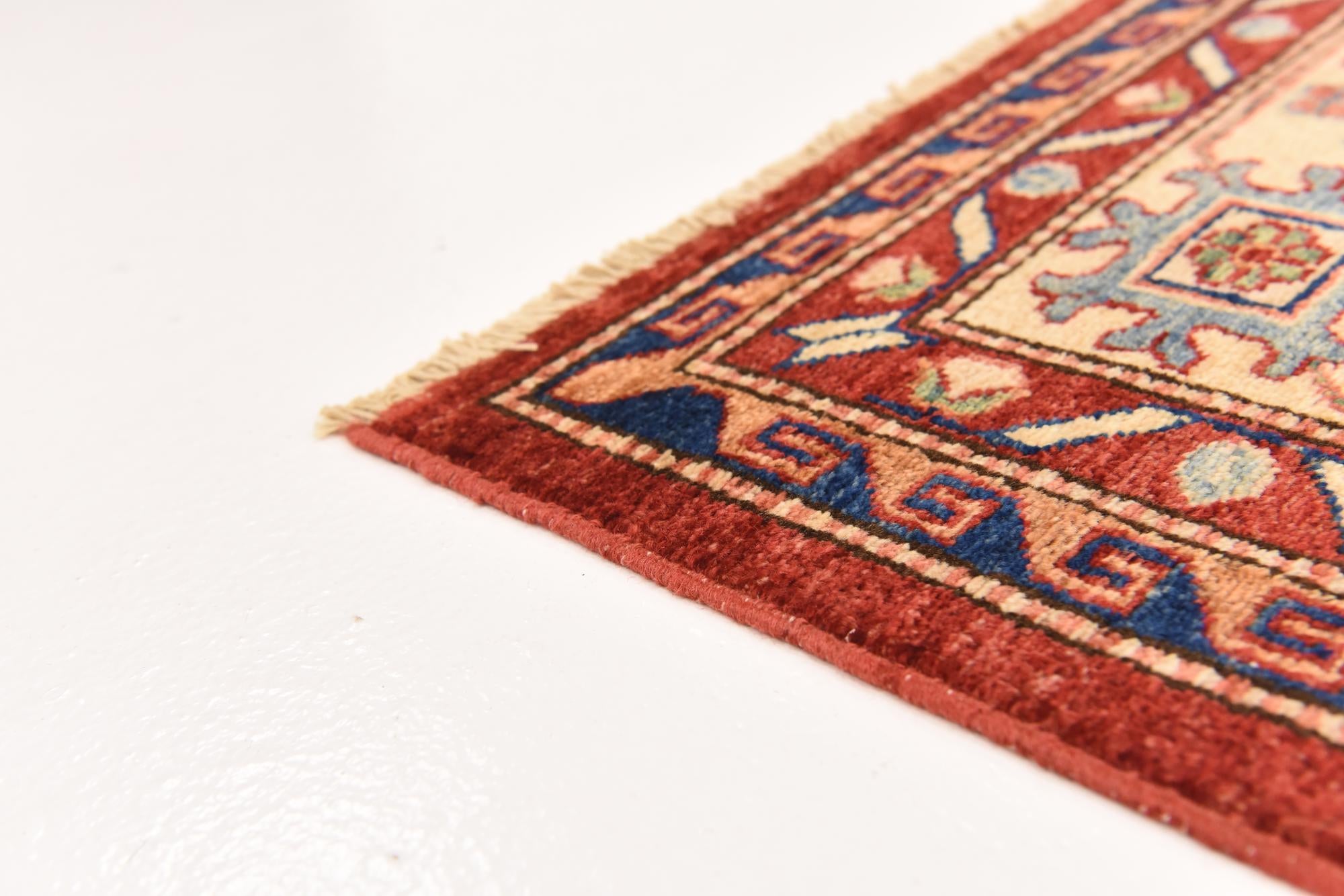 170cm x 235cm anudado a mano Kazak Alfombra Oriental