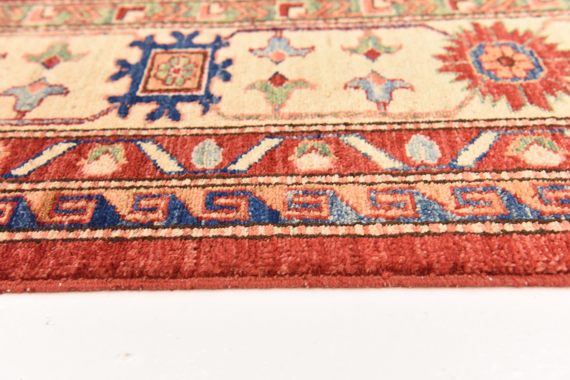 170cm x 235cm anudado a mano Kazak Alfombra Oriental