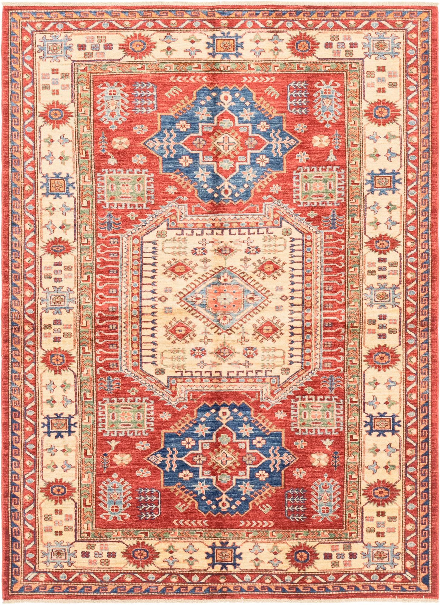 170cm x 235cm anudado a mano Kazak Alfombra Oriental