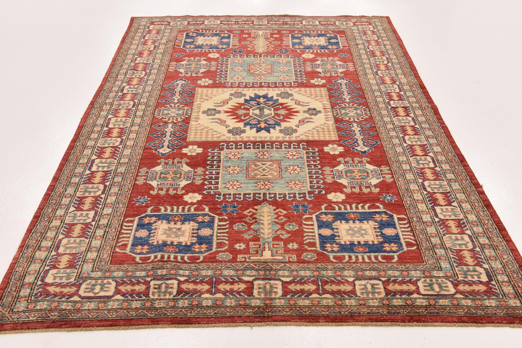 5' 7 x 8' 2 Hand Knotted Kazak Oriental Rug