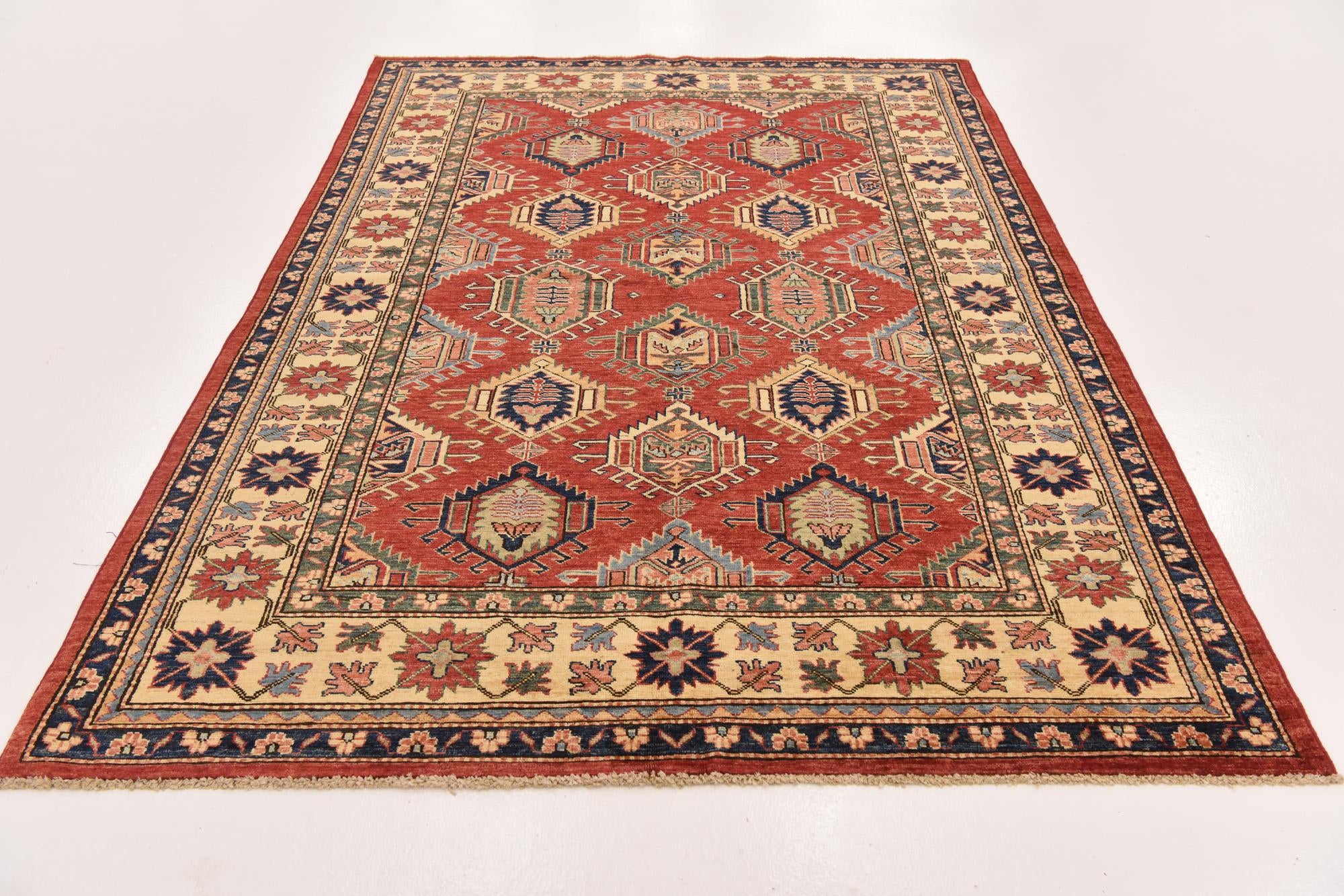 5' 8 x 8' 2 Hand Knotted Kazak Oriental Rug