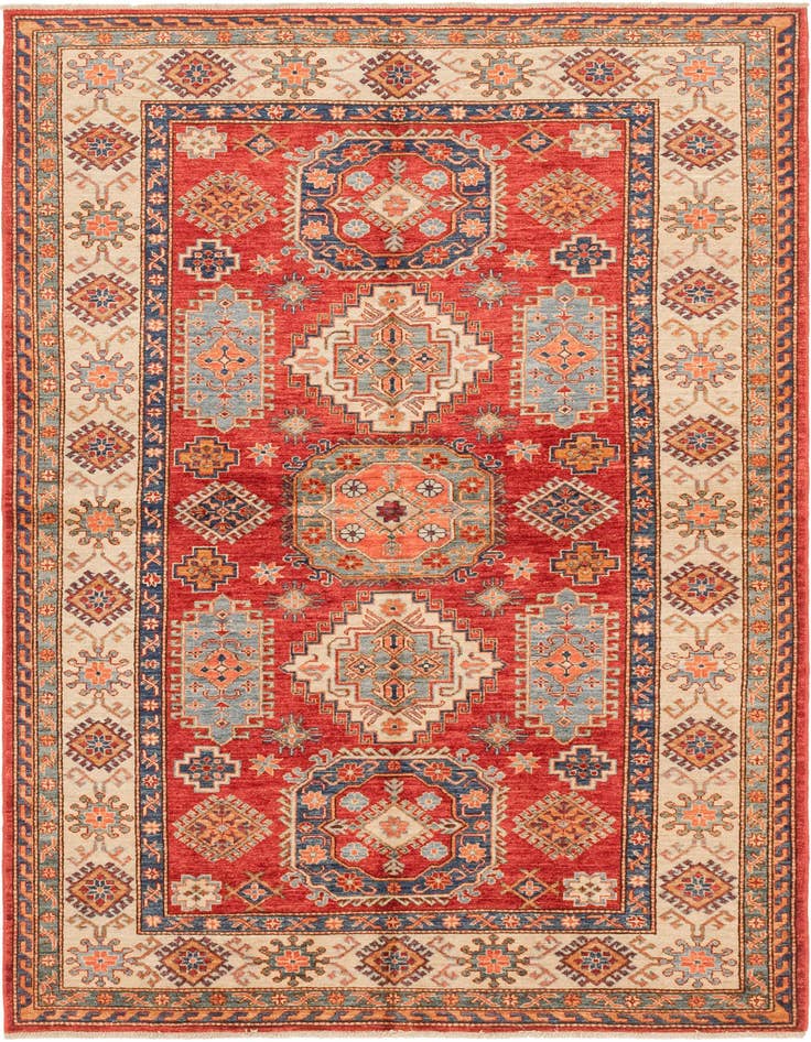 Detail image of 5' 7 x 8' Hand Knotted Kazak Oriental Rug