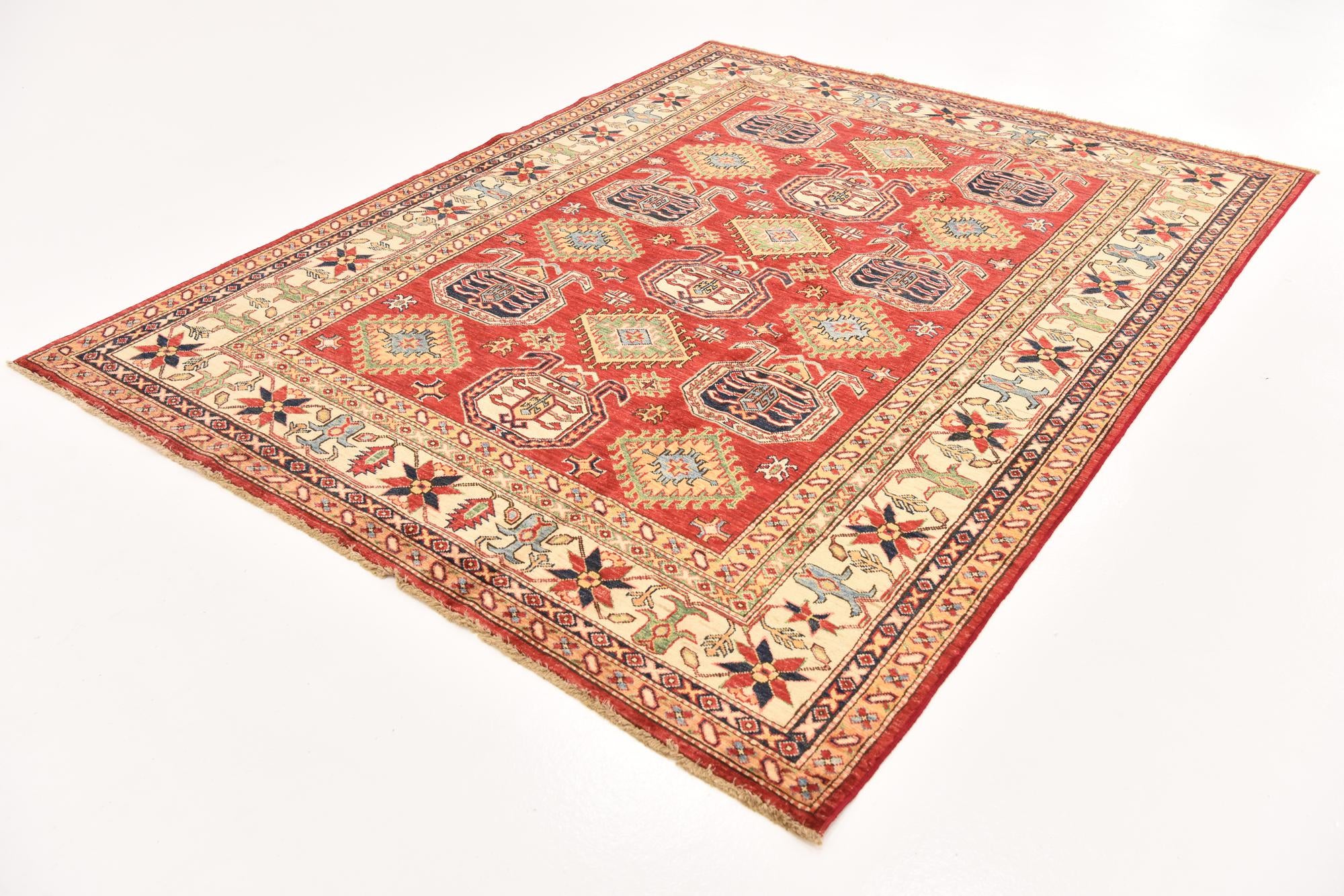 6' 1 x 7' 11 Hand Knotted Kazak Oriental Rug
