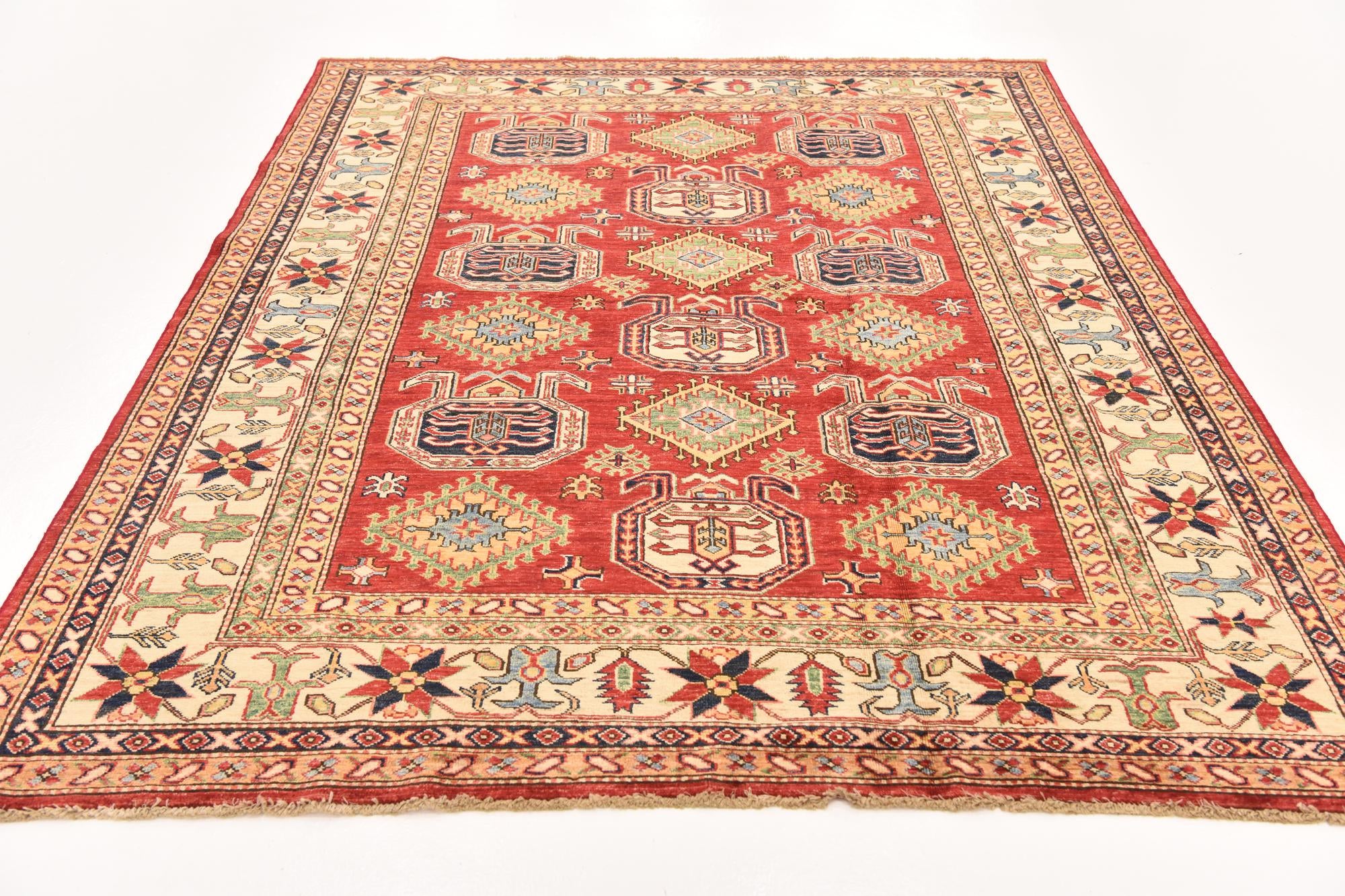 6' 1 x 7' 11 Hand Knotted Kazak Oriental Rug