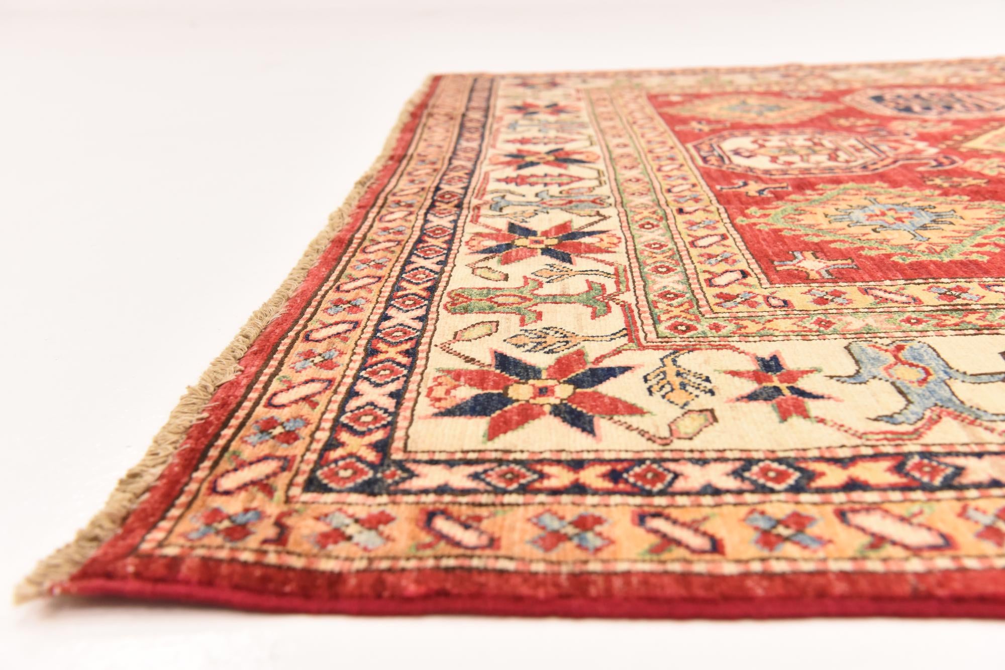 6' 1 x 7' 11 Hand Knotted Kazak Oriental Rug