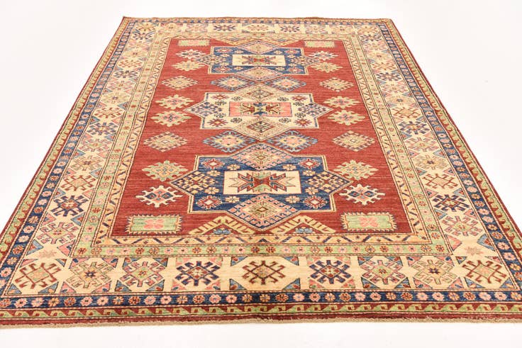 Detail image of 5' 10 x 7' 11 Hand Knotted Kazak Oriental Rug