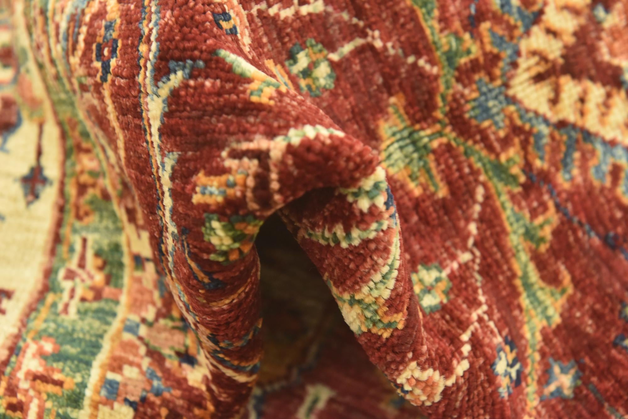 4' 3 x 6' 1 Hand Knotted Kazak Rug