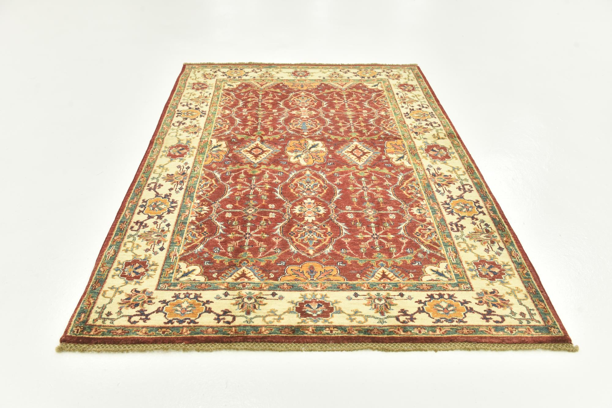 4' 3 x 6' 1 Hand Knotted Kazak Rug