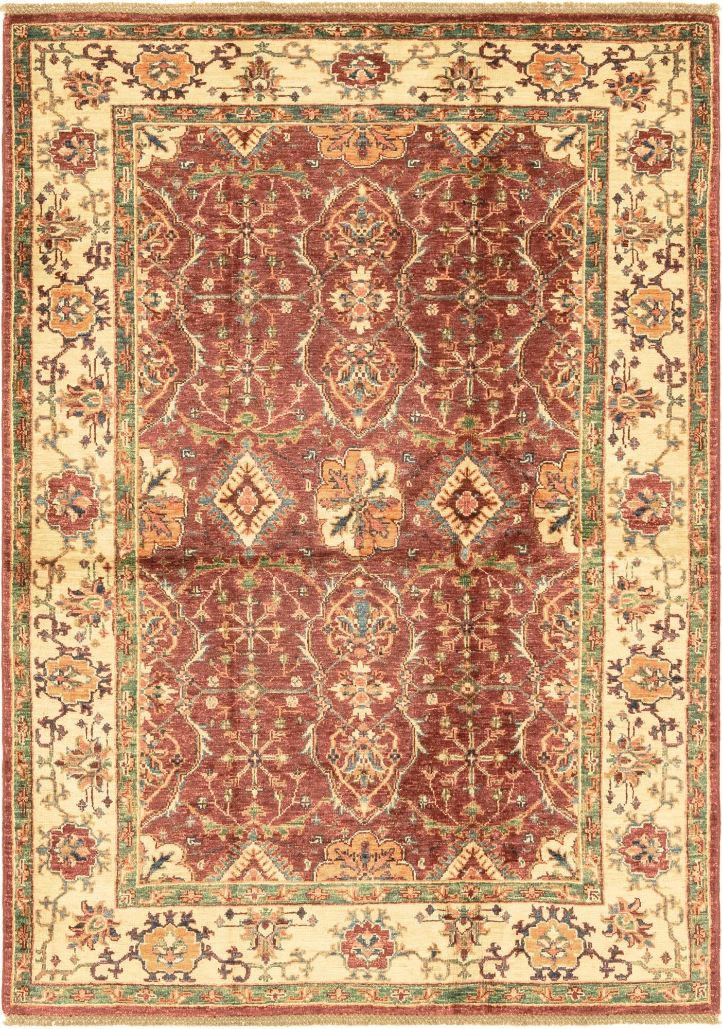 4' 3 x 6' 1 Hand Knotted Kazak Rug