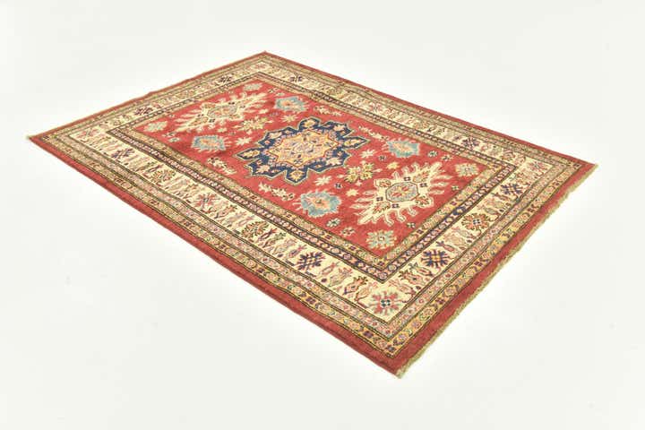 4' x 5' 8 Hand Knotted Kazak Rug