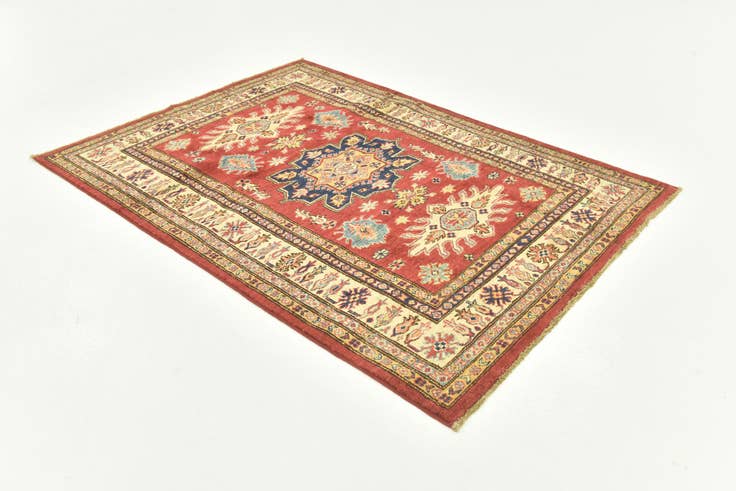 Detail image of 4' x 5' 8 Hand Knotted Kazak Rug