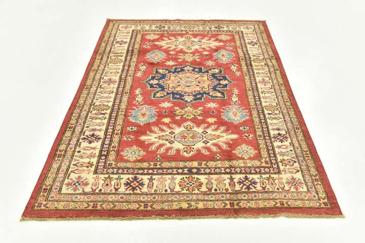 4' x 5' 8 Hand Knotted Kazak Rug