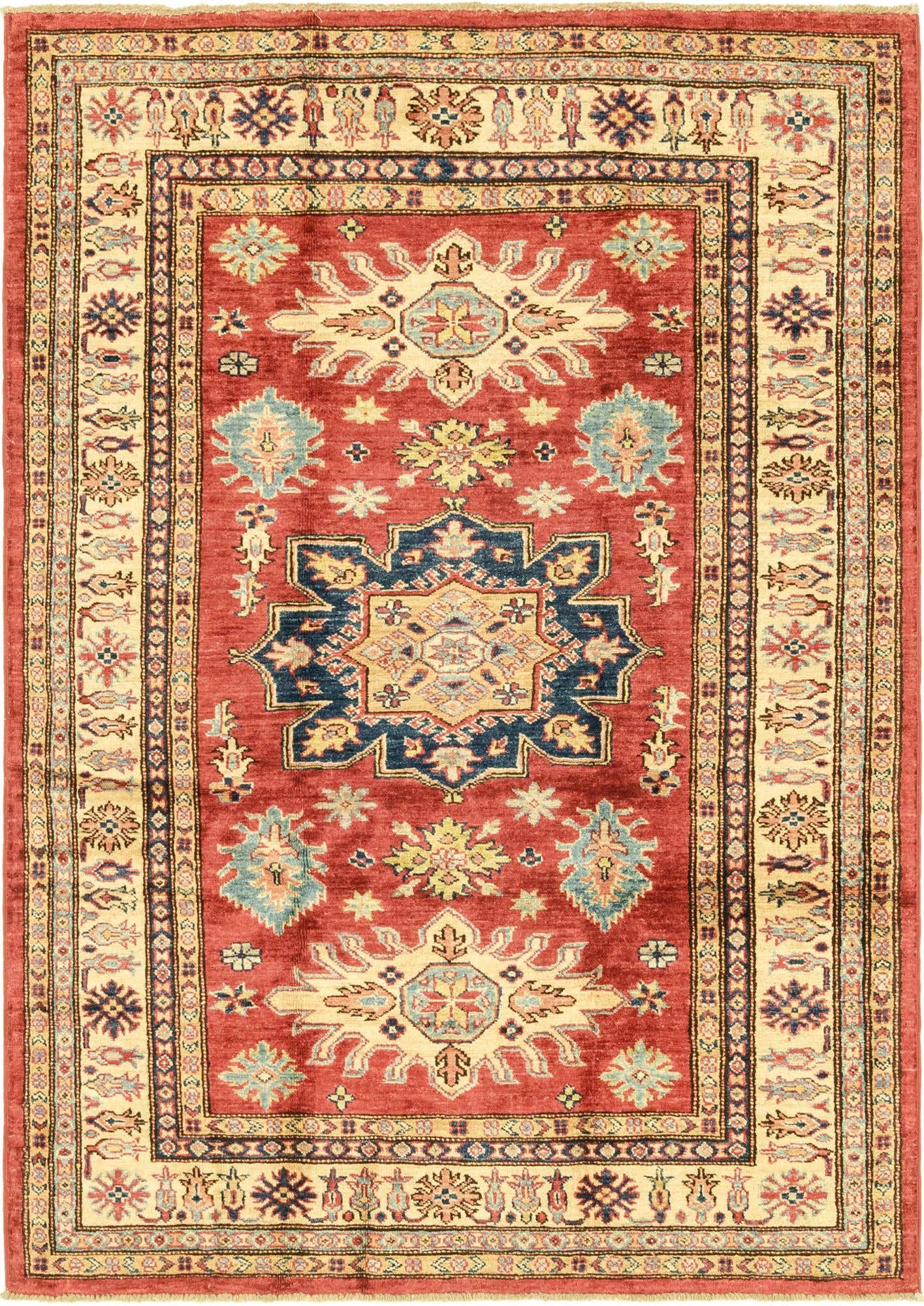 4' x 5' 8 Hand Knotted Kazak Rug