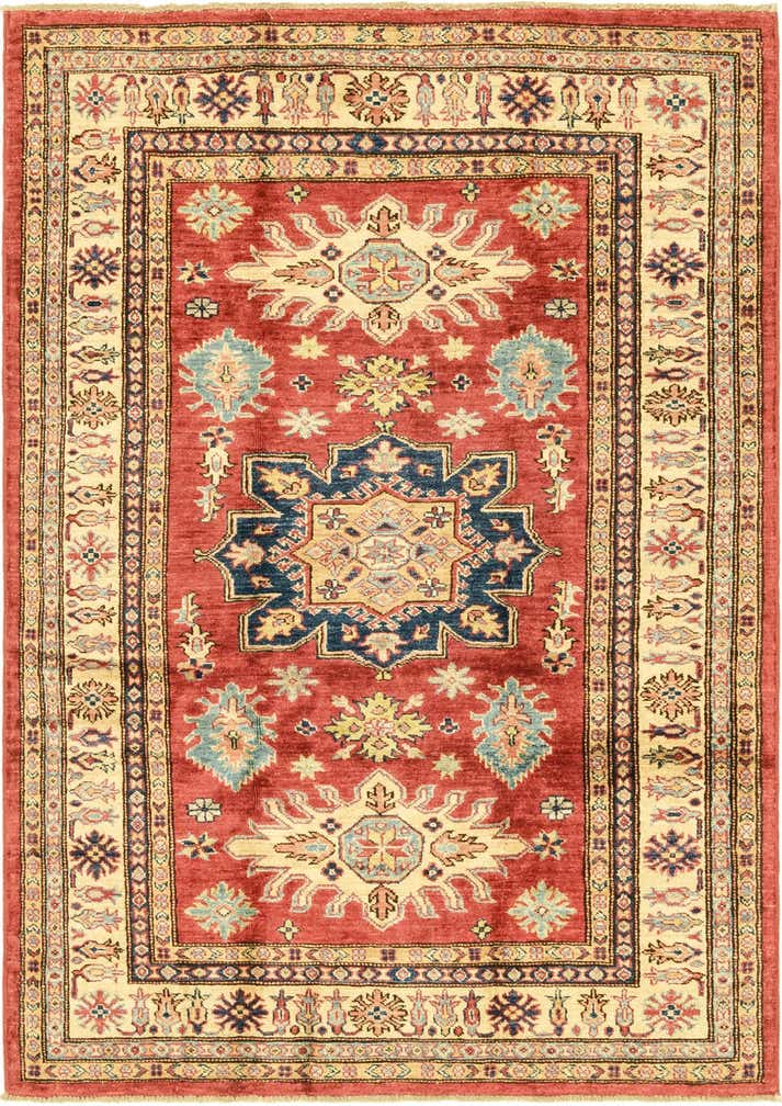 4' x 5' 8 Hand Knotted Kazak Rug