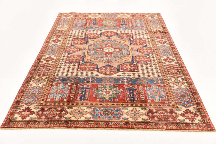 4' 3 x 6' 1 Hand Knotted Kazak Oriental Rug