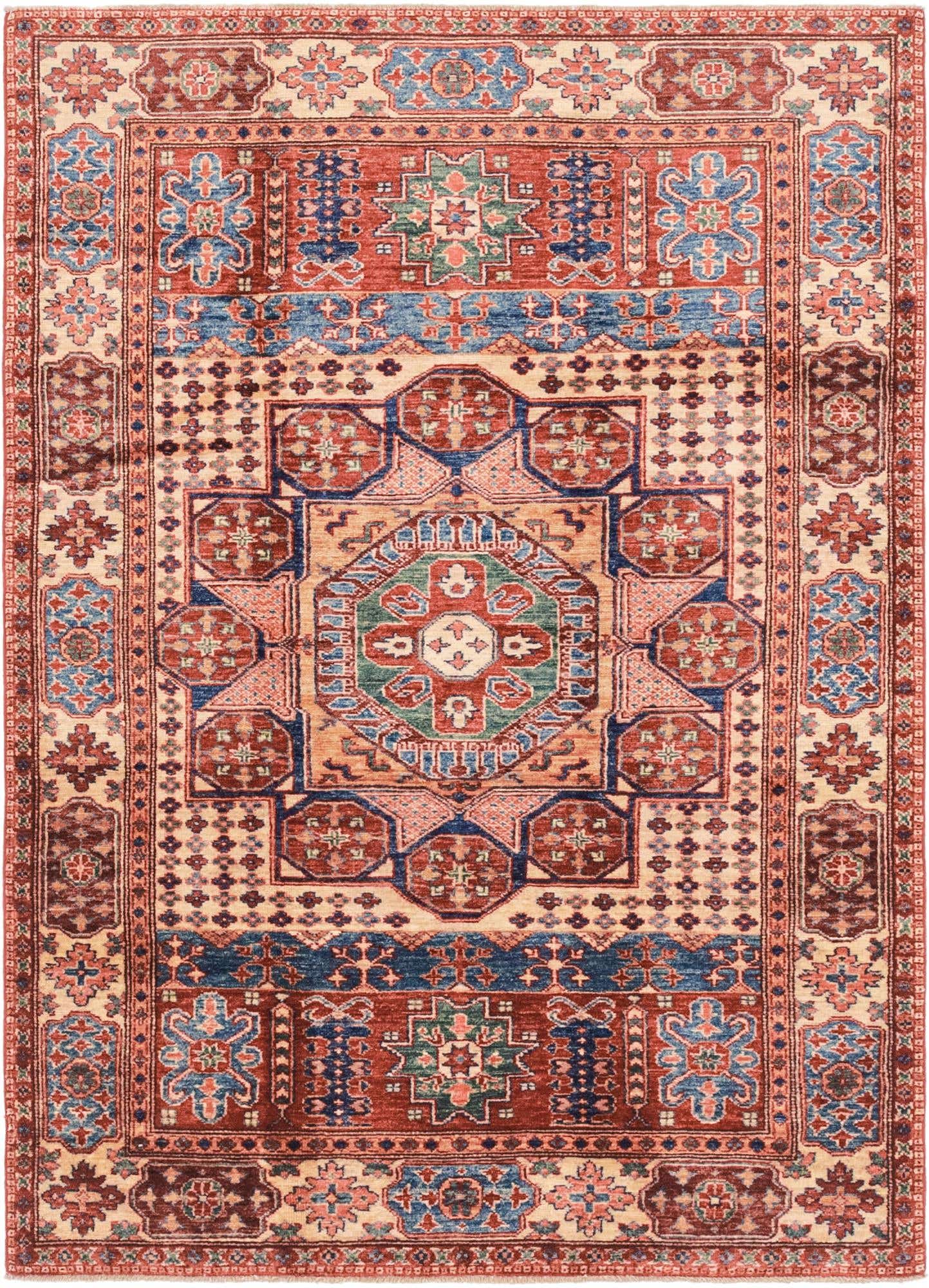 4' 3 x 6' 1 Hand Knotted Kazak Oriental Rug