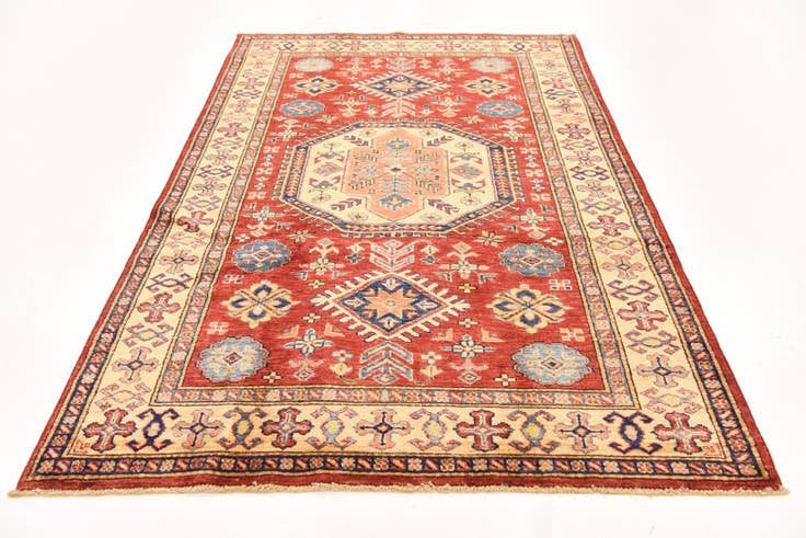 Detail image of 4' 1 x 6' 3 Hand Knotted Kazak Oriental Rug