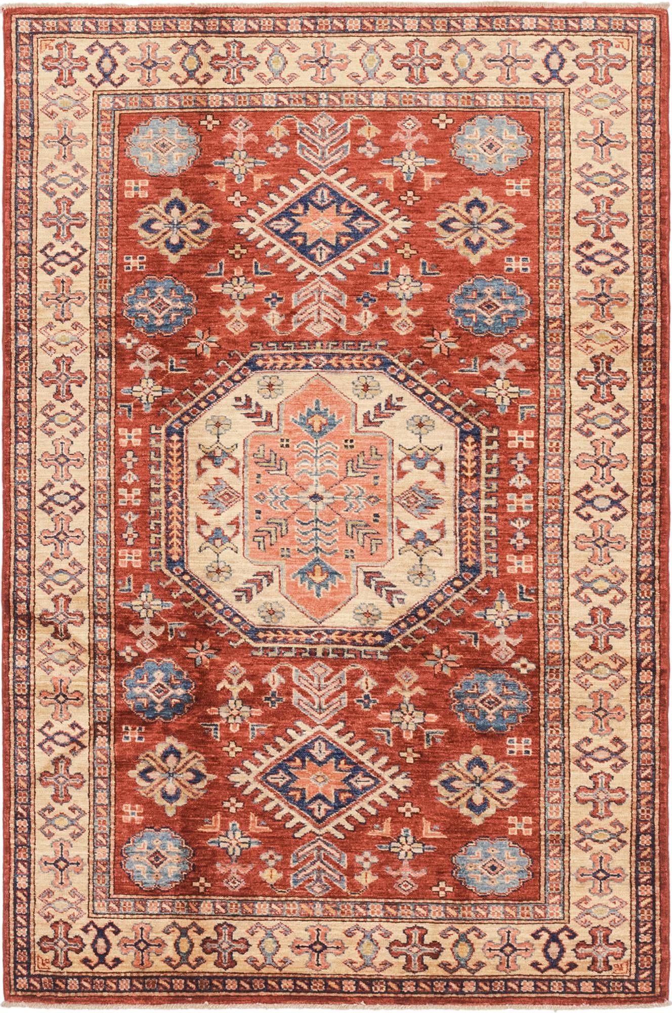 4' 1 x 6' 3 Hand Knotted Kazak Oriental Rug