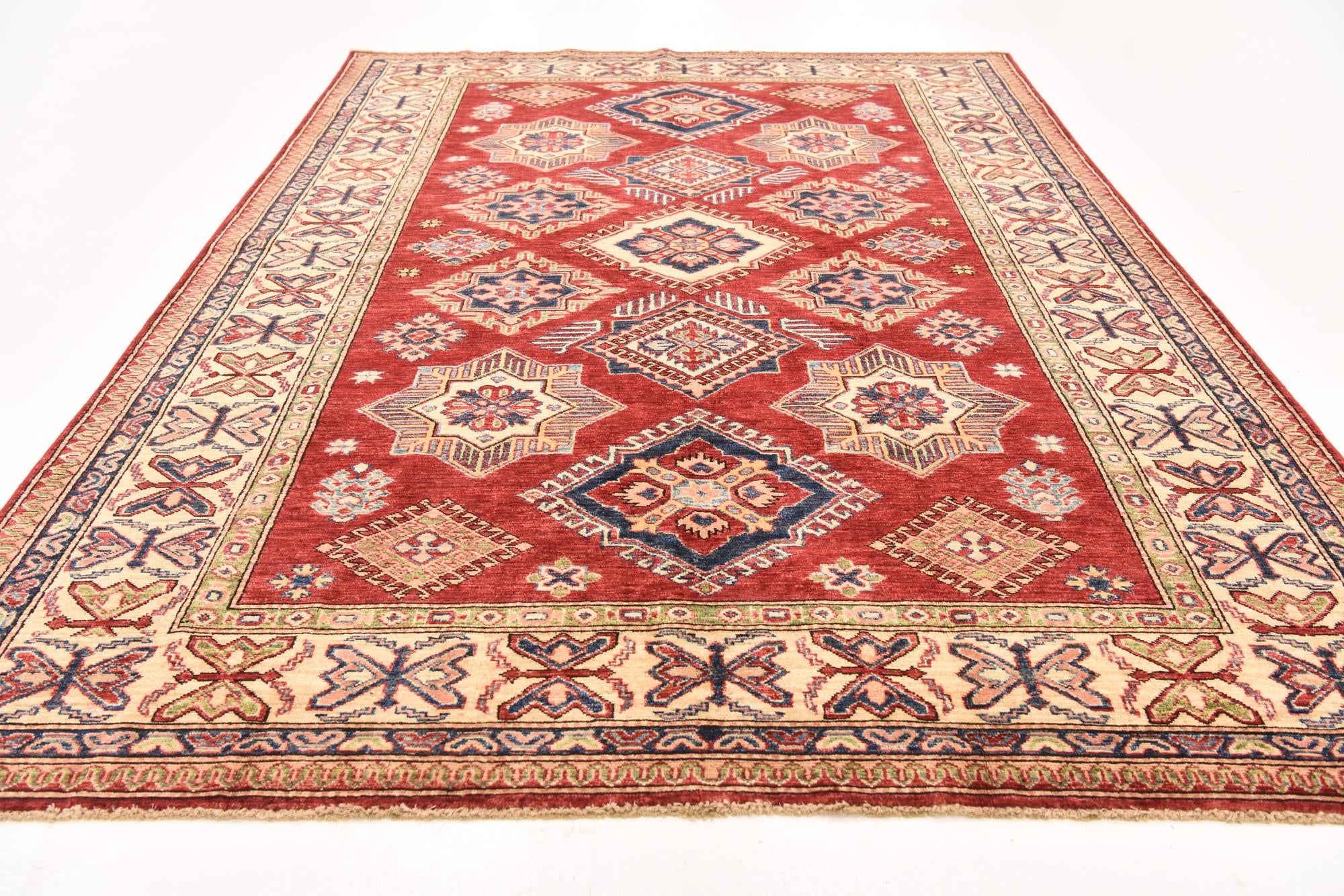 5' 11 x 8' 2 Hand Knotted Kazak Oriental Rug