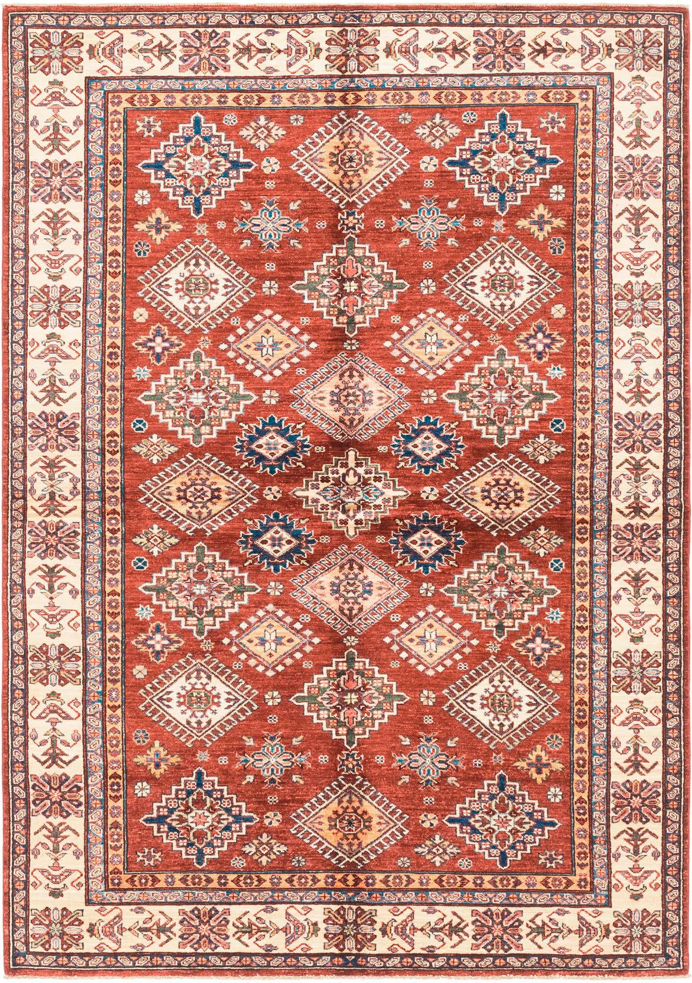 5' 7 x 8' Hand Knotted Kazak Oriental Rug