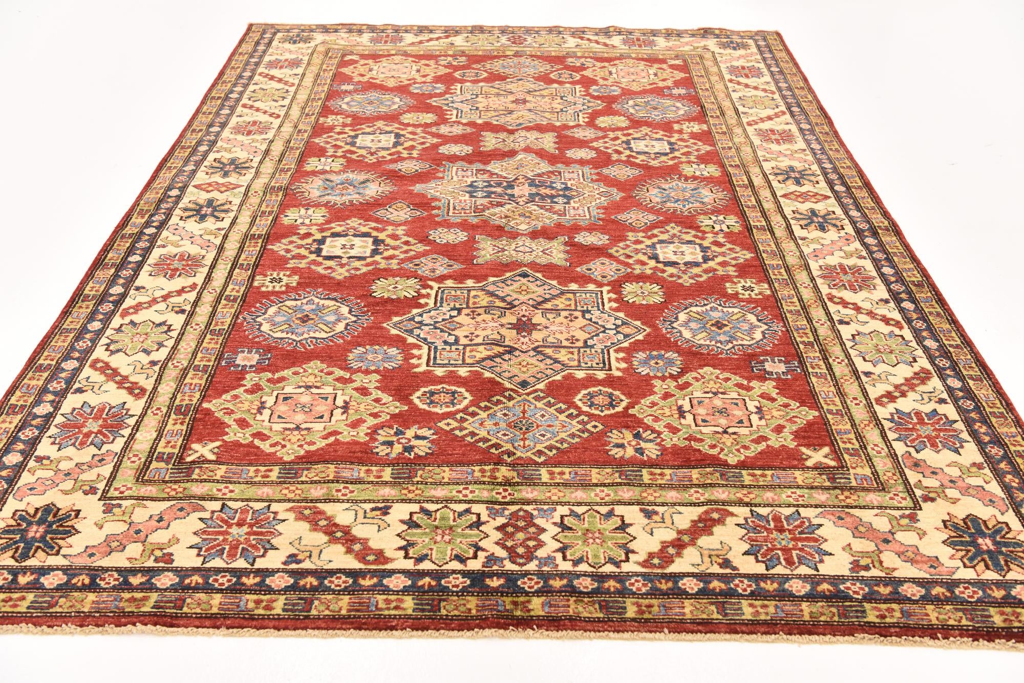 180cm x 245cm Hand Knotted Kazak Oriental Rug