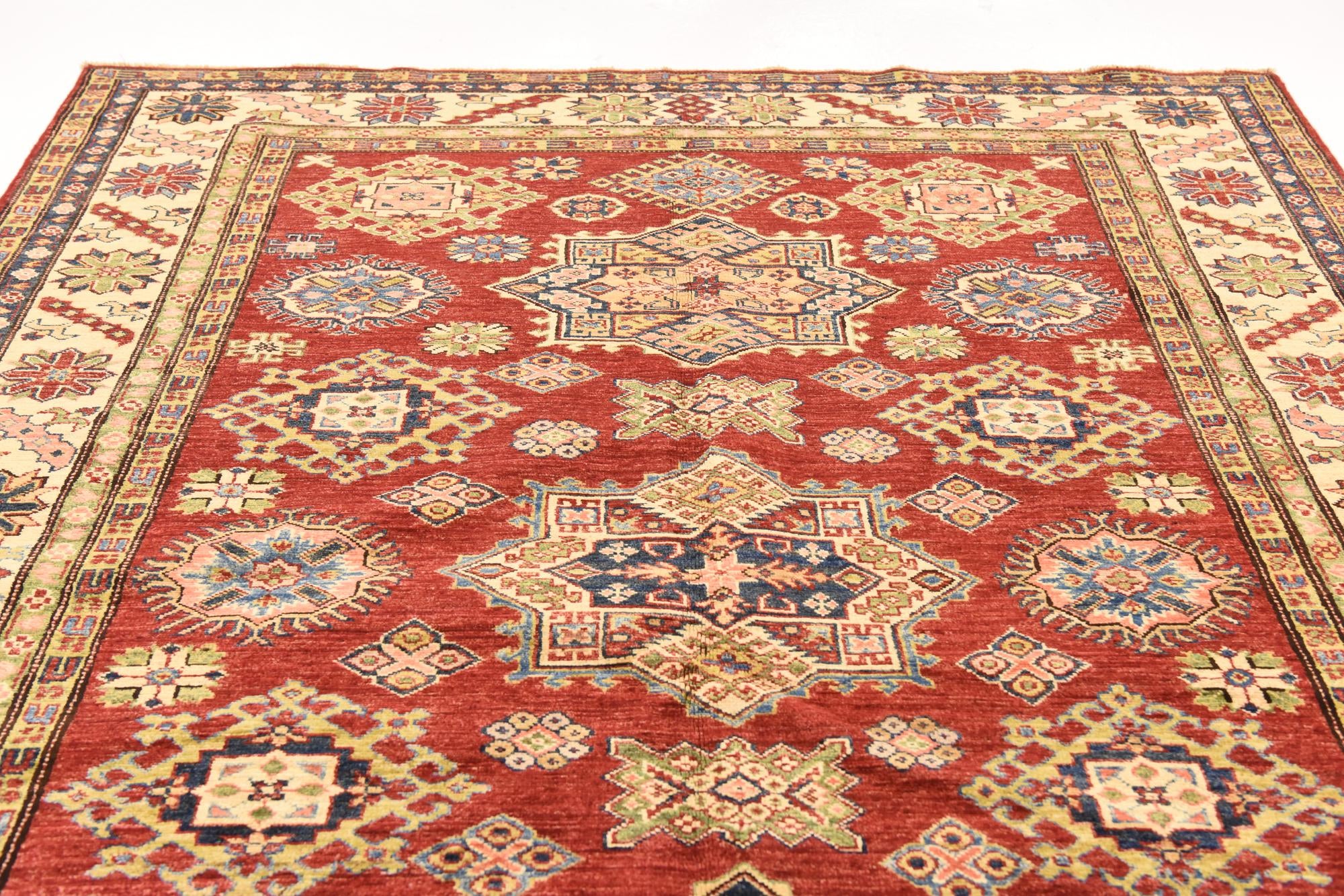 180cm x 245cm Hand Knotted Kazak Oriental Rug