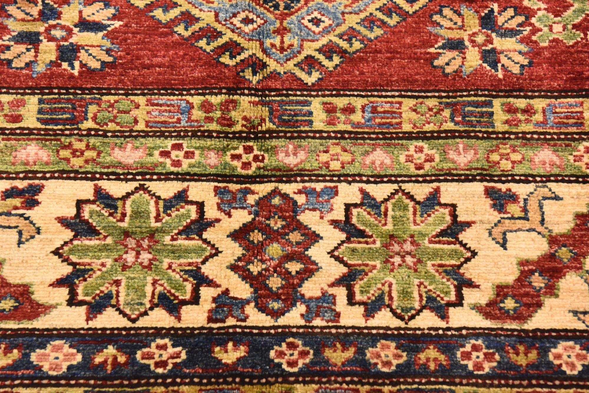 180cm x 245cm Hand Knotted Kazak Oriental Rug