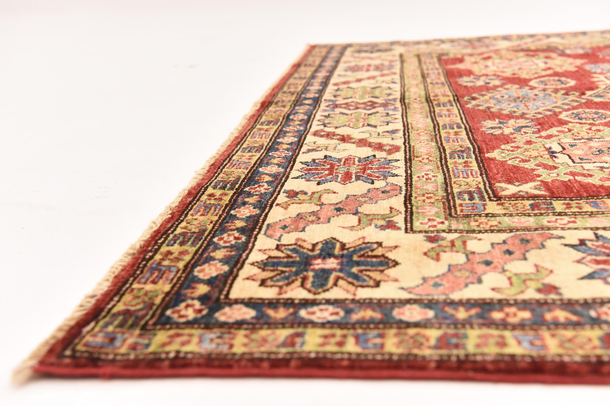 180cm x 245cm Hand Knotted Kazak Oriental Rug
