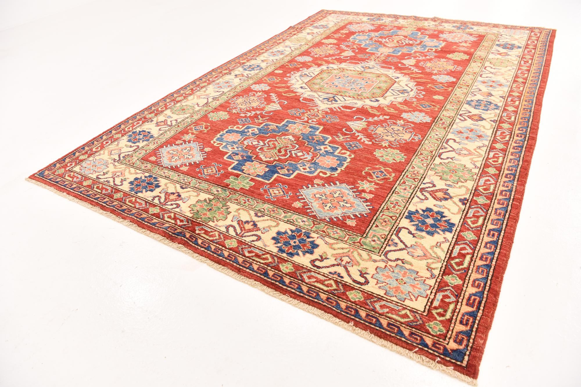 5' 7 x 8' 5 Hand Knotted Kazak Oriental Rug