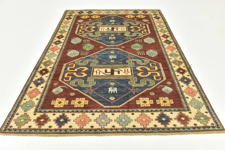 Detail image of 185cm x 260cm Hand Knotted Kazak Oriental Rug