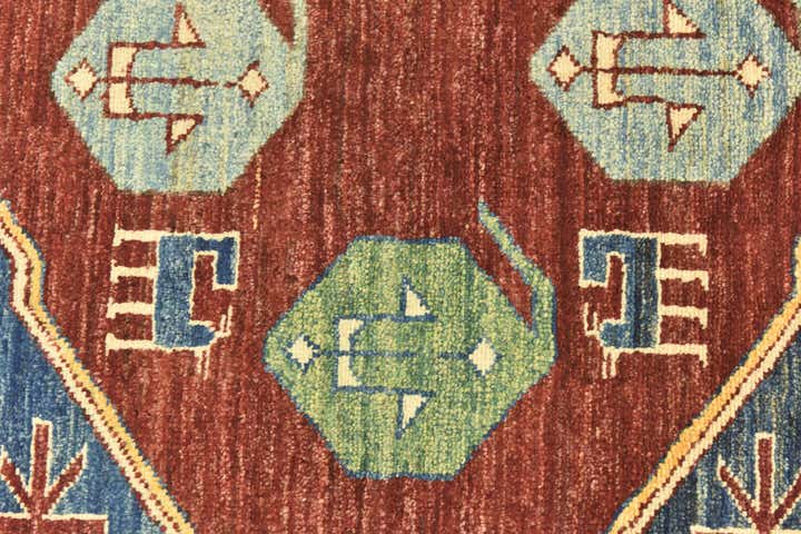 185cm x 260cm Hand Knotted Kazak Oriental Rug